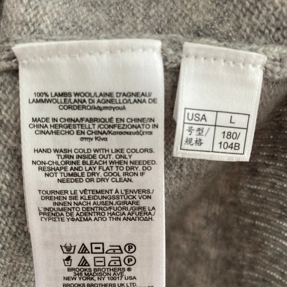 BROOKS Brothers Red Wool 100% Lambswool  Crewneck Sweater Size L - Picture 8 of 8